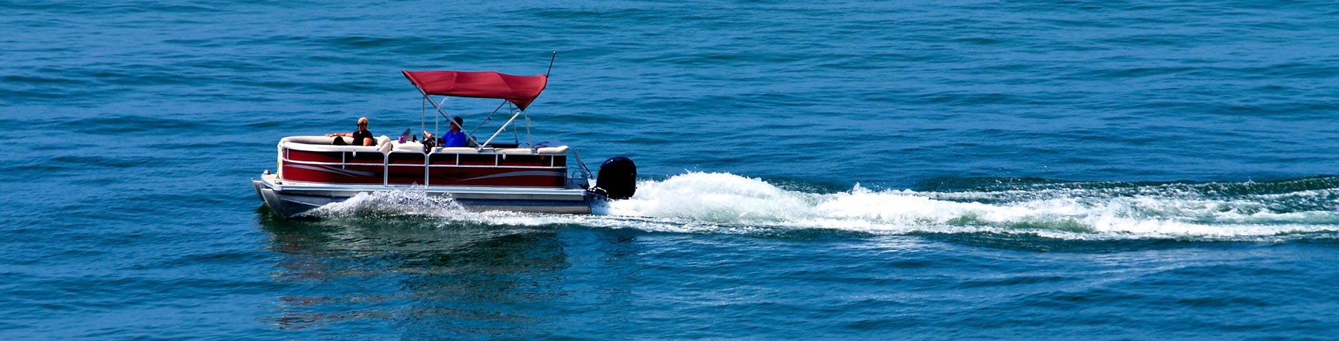 Red Pontoon Boat